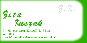 zita kuszak business card